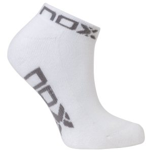 3288-CALCETIN NOX TOBILLERO BLANCO LOGO GRIS