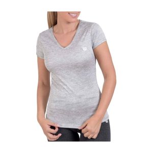 12107-CAMISETA WILSON MUJER JASPEADA GRIS CLARO