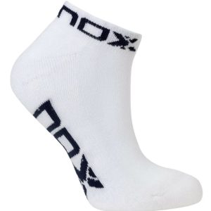 2861-CALCETIN NOX TOBILLERO BLANCO LOGO AZUL MARINO