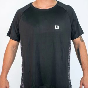 11934-CAMISETA WILSON POL-ELASTIC NEGRO