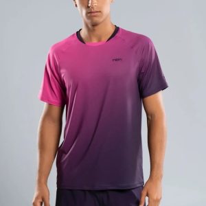 8536-CAMISETA NOX HOMBRE PRO ROSA MORA DEGRADADO
